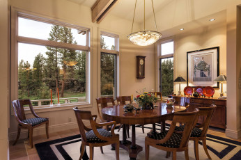 Картинка интерьер столовая стулья стол