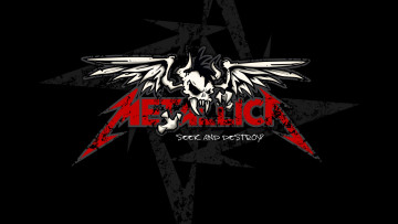 обоя музыка, metallica, red, skull