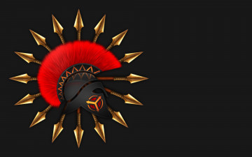 Картинка рисованные минимализм фон спарта копья шлем