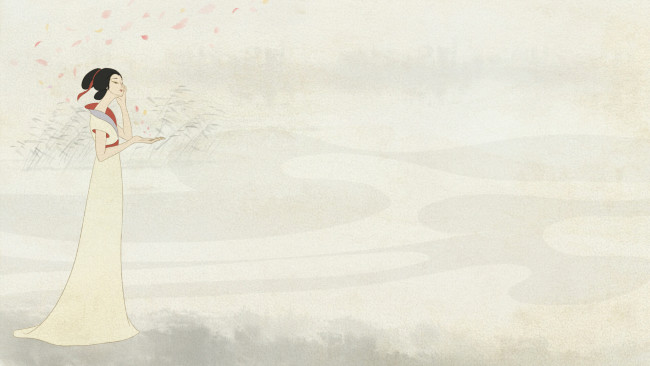 Обои картинки фото рисованные, люди, японка