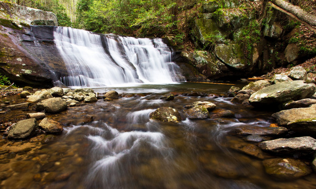 Обои картинки фото природа, водопады, водопад, река, лес