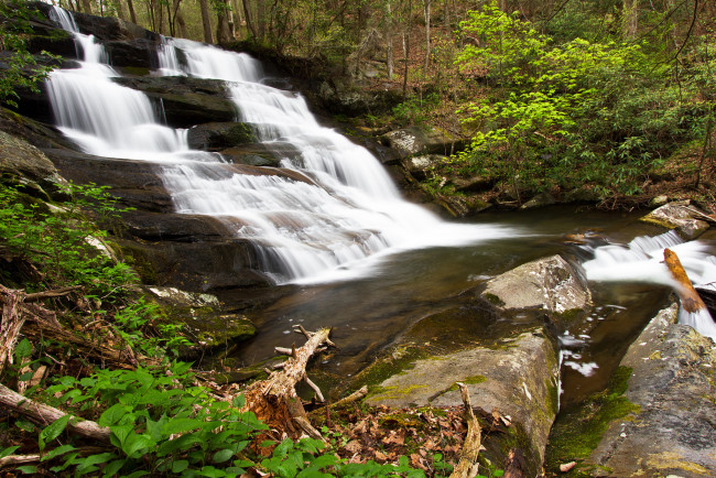 Обои картинки фото природа, водопады, водопад, река, лес