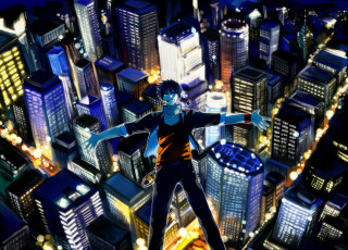 Картинка psyren аниме город +улицы +здания yoshina ageha парень арт kurame snyj