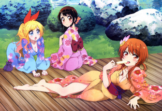 Картинка аниме nisekoi kirisaki chitoge onodera kosaki tachibana marika девушки yano akane