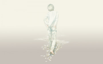 Картинка аниме unknown +другое цветы тропа идет парень re art