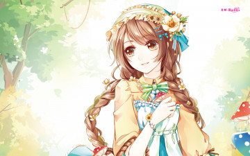 Картинка аниме unknown +другое коса природа фон взгляд девушка