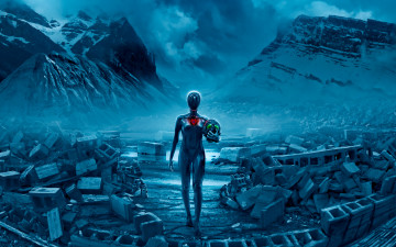 Картинка фэнтези романтика+апокалипсиса голова alexiuss горы руины romantically apocalyptic doom apocalypse pilot