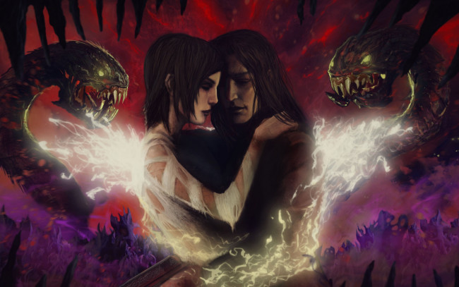 Обои картинки фото фэнтези, магия, darkness, jackie, estacado, jenny, romano, art, тьма, starbreeze, studios, 2k, games