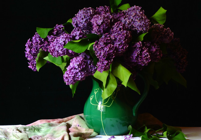 Обои картинки фото цветы, сирень, ваза, букет