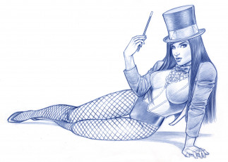 Картинка рисованное люди цилиндр палочка фон взгляд девушка