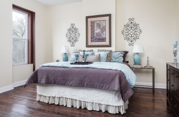 Картинка интерьер спальня дизайн кровать декор