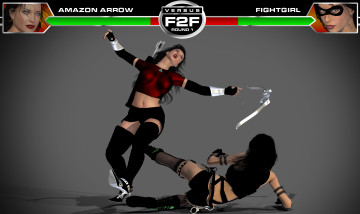 обоя 3д графика, фантазия , fantasy, девушки, взгляд, фон, борьба