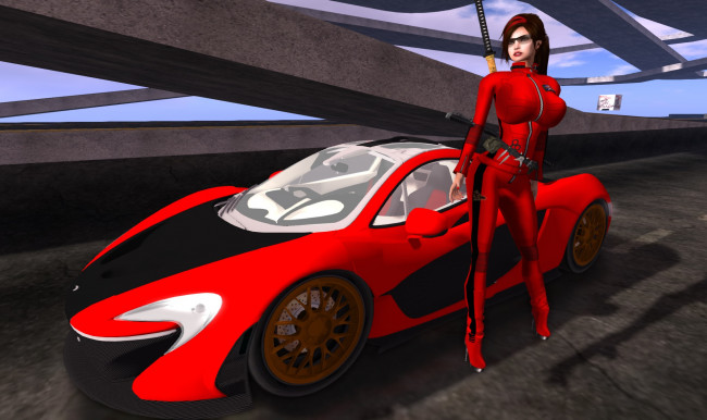 Обои картинки фото 3д графика, люди-авто, мото , people- car ,  moto, автомобиль, фон, взгляд, девушка