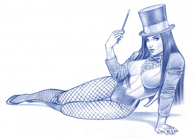 Обои картинки фото рисованное, люди, цилиндр, палочка, фон, взгляд, девушка