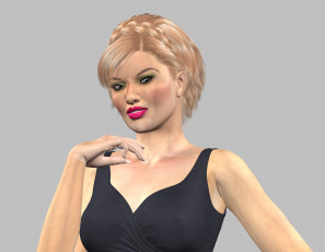 Картинка 3д+графика люди+ people девушка взгляд фон