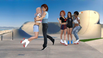 Картинка 3д+графика люди+ people девушки фон взгляд