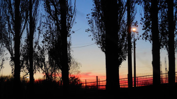 Картинка природа восходы закаты фонарь вечер