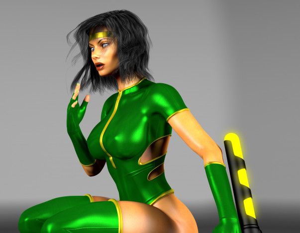 Обои картинки фото 3д графика, люди , people, девушка, взгляд, фон