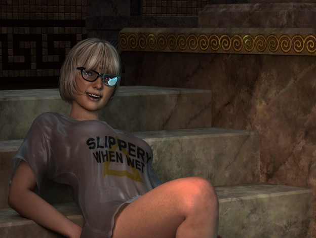 Обои картинки фото 3д графика, люди , people, девушка, взгляд, фон