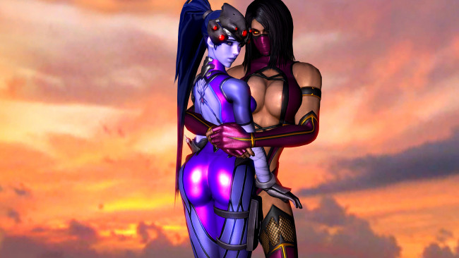 Обои картинки фото 3д графика, фантазия , fantasy, фон, девушки, взгляд