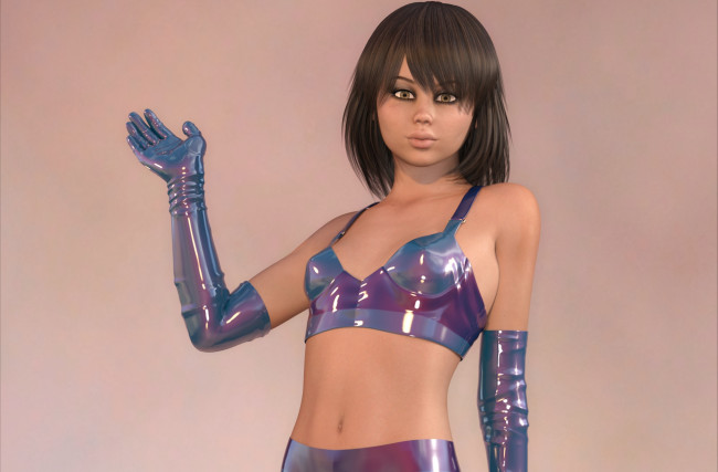 Обои картинки фото 3д графика, люди , people, фон, взгляд, девушка