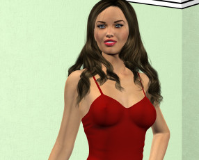 Картинка 3д+графика люди+ people девушка взгляд фон