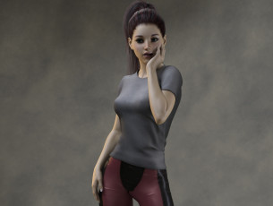 Картинка 3д+графика люди+ people девушка фон взгляд