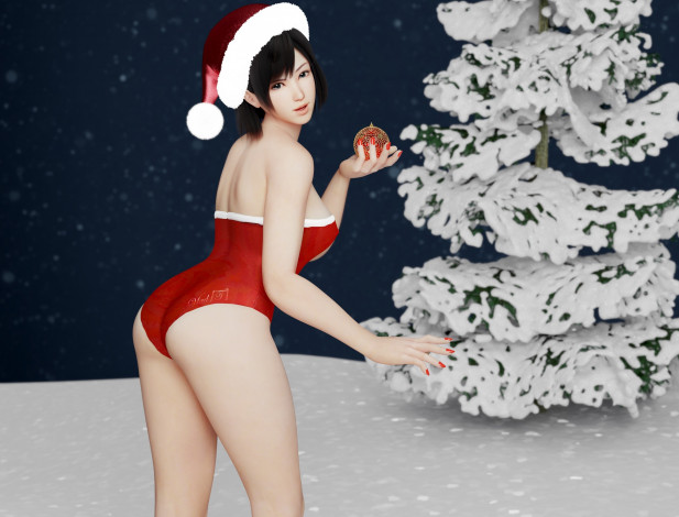 Обои картинки фото 3д графика, праздники , holidays, взгляд, девушка, фон