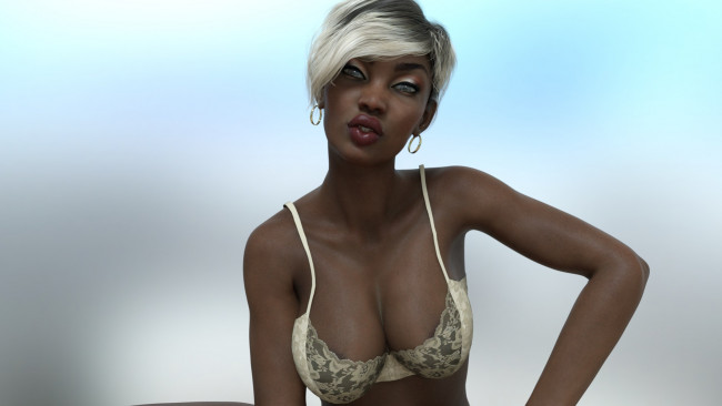 Обои картинки фото 3д графика, люди , people, взгляд, фон, девушка