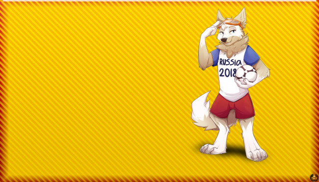 Обои картинки фото спорт, логотипы турниров, Чм, 2018, фифа, fifa, волк, маскот, art, забивака, россия, Чемпионат, мира, по, футболу, world, cup, в, россии, арт, футбол, талисман, мяч, Чемпионата, mascotte