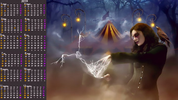 Картинка календари фэнтези шатер птица магия девушка