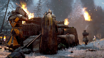 Картинка видео+игры for+honor огонь ящики рыцари плащ