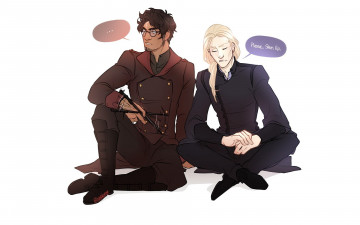 Картинка рисованное кино +мультфильмы гарри поттер драко малфой разговор