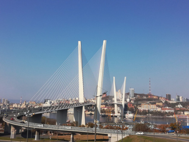 Обои картинки фото владивосток, города, - мосты, город, россия, мост, золотой, рог