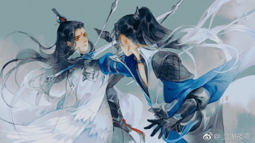 Картинка аниме jianghu+ye+yu+ artbook парни