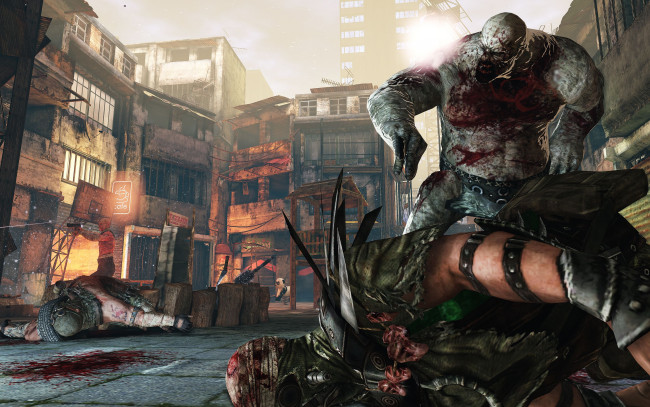 Обои картинки фото видео игры, afterfall,  insanity, монстры, бой, улица