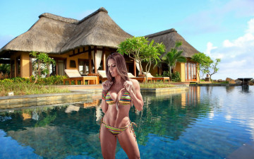 Картинка девушки -+брюнетки +шатенки бикини