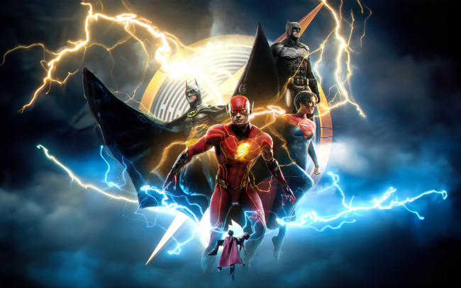 Обои картинки фото кино фильмы, the flash, the, flash, movie, poster, кино, постер, флеш, бетмен, супер, герои, 2023