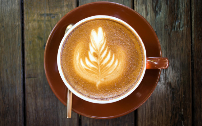 Обои картинки фото еда, кофе,  кофейные зёрна, чашка, блюдце, рисунок