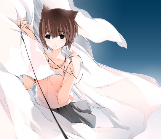 Обои картинки фото лёгкость, аниме, headphones, instrumental