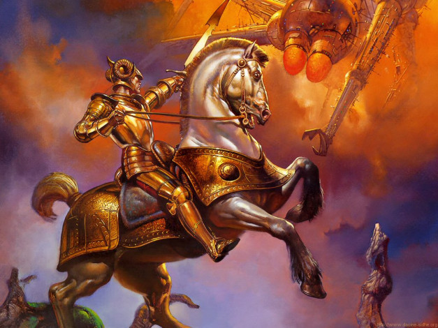 Обои картинки фото борис, валеджо, фэнтези, всадники, наездники