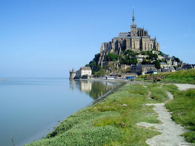 Обои картинки фото города, крепость, мон, сен, мишель, франция