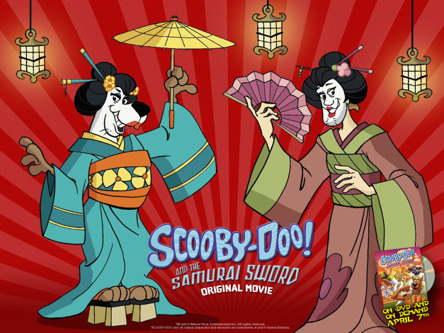 Обои картинки фото скуби, ду, меч, самурая, мультфильмы, scooby, doo