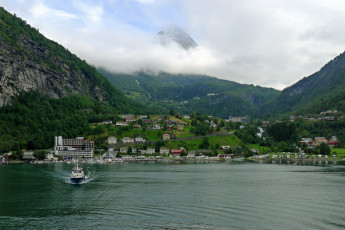 Картинка norway geiranger корабли катера каньон река