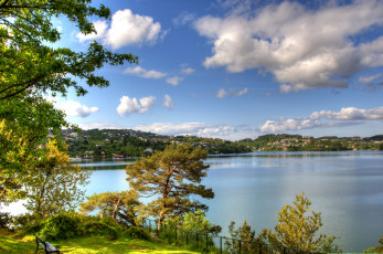 Картинка норвегия берген города пейзажи река