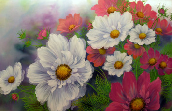 Картинка рисованные цветы