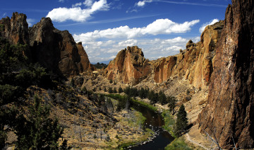 Картинка природа горы ущелье каньон река деревья