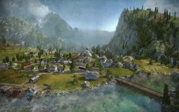 Картинка world of tanks видео игры мир танков пейзаж деревня