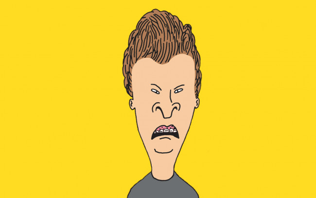 Обои картинки фото бивис, баттхед, мультфильмы, beavis, and, butt, head, желтый, фон, и, butt-head