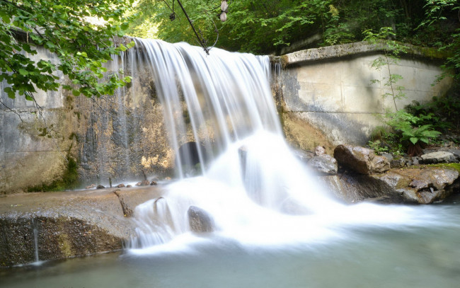 Обои картинки фото природа, водопады, растительность